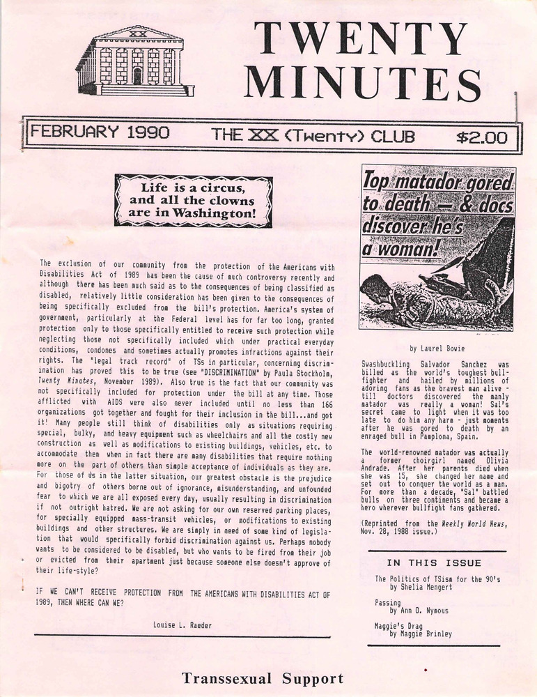 Download the full-sized PDF of Twenty Minutes (February, 1990)