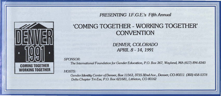 Download the full-sized PDF of "Coming Together - Working Together" Convention