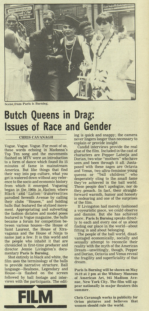 Download the full-sized PDF of Butch Queens in Drag: Issues of Race and Gender