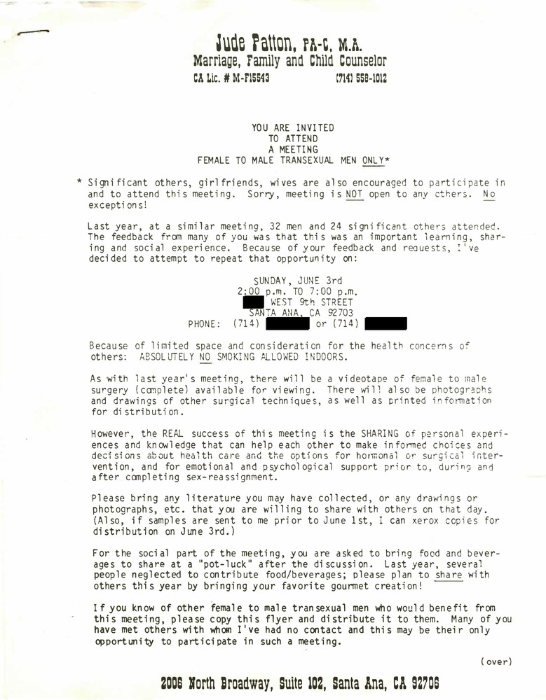 Download the full-sized PDF of Correspondence from Rupert Raj to Jude Patton (May 24, 1984)