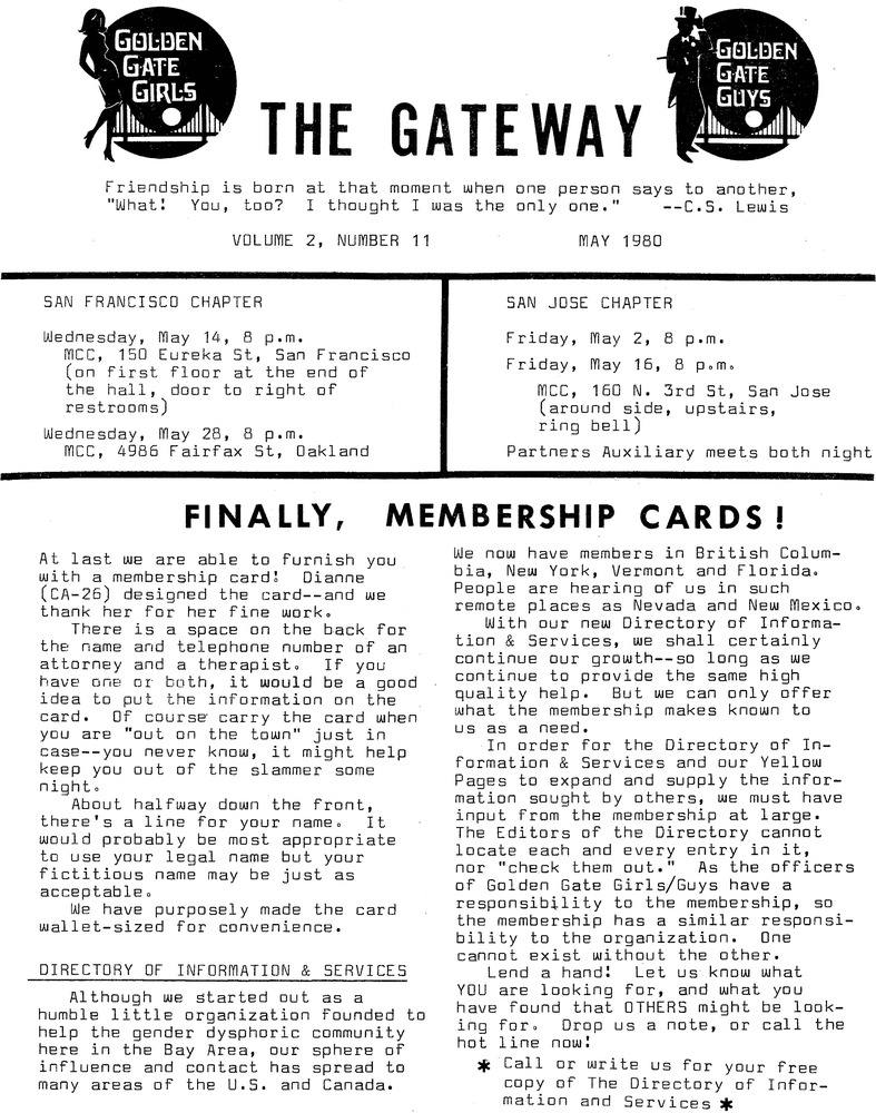Download the full-sized PDF of The Gateway Vol. 2 No. 11 (May, 1980)