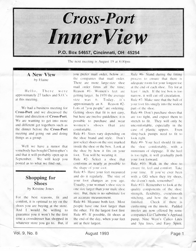Download the full-sized PDF of Cross-Port InnerView, Vol. 9 No. 8 (August, 1993)