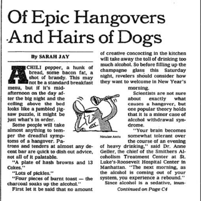 Download the full-sized PDF of Of Epic Hangovers And Hairs of Dogs
