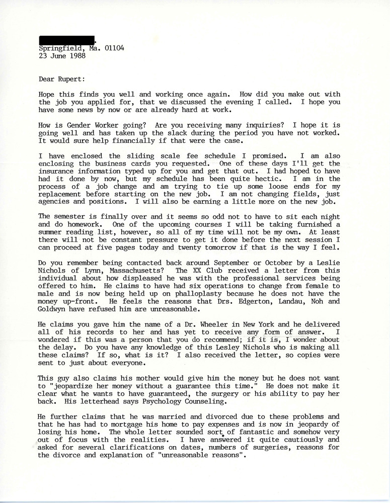 Download the full-sized PDF of Letter from Stephen E. Parent to Rupert Raj (June 23, 1988)