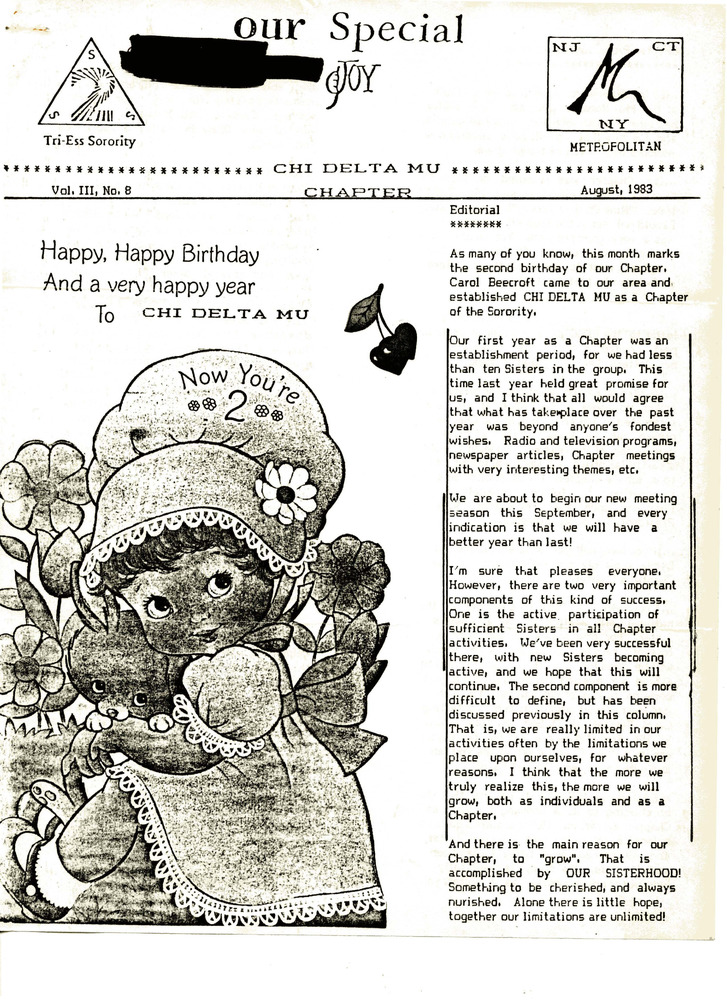 Download the full-sized PDF of Our Special Joy, Vol. 3 No. 8 (August, 1983)