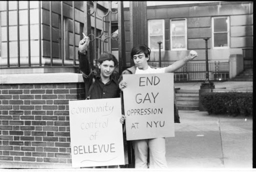 Download the full-sized image of Sylvia Rivera at Gay Liberation Front's Demonstration at Bellevue Hospital, 1970