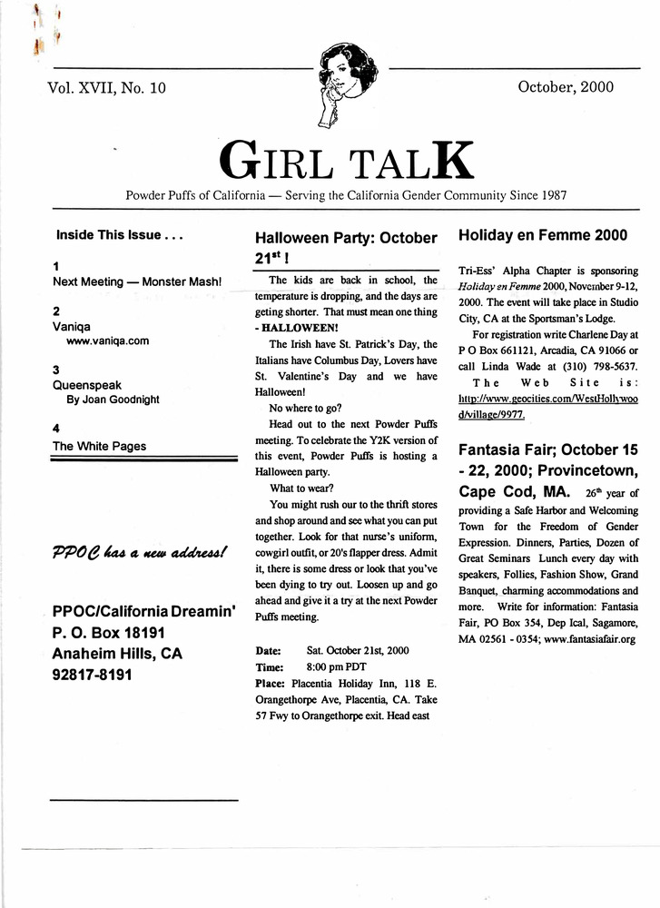 Download the full-sized PDF of Girl Talk, Vol. 17 No. 10 (October, 2000)