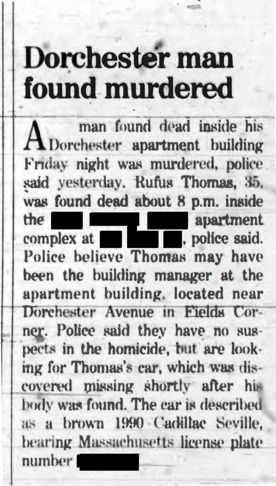 Download the full-sized PDF of Dorchester Man Found Murdered