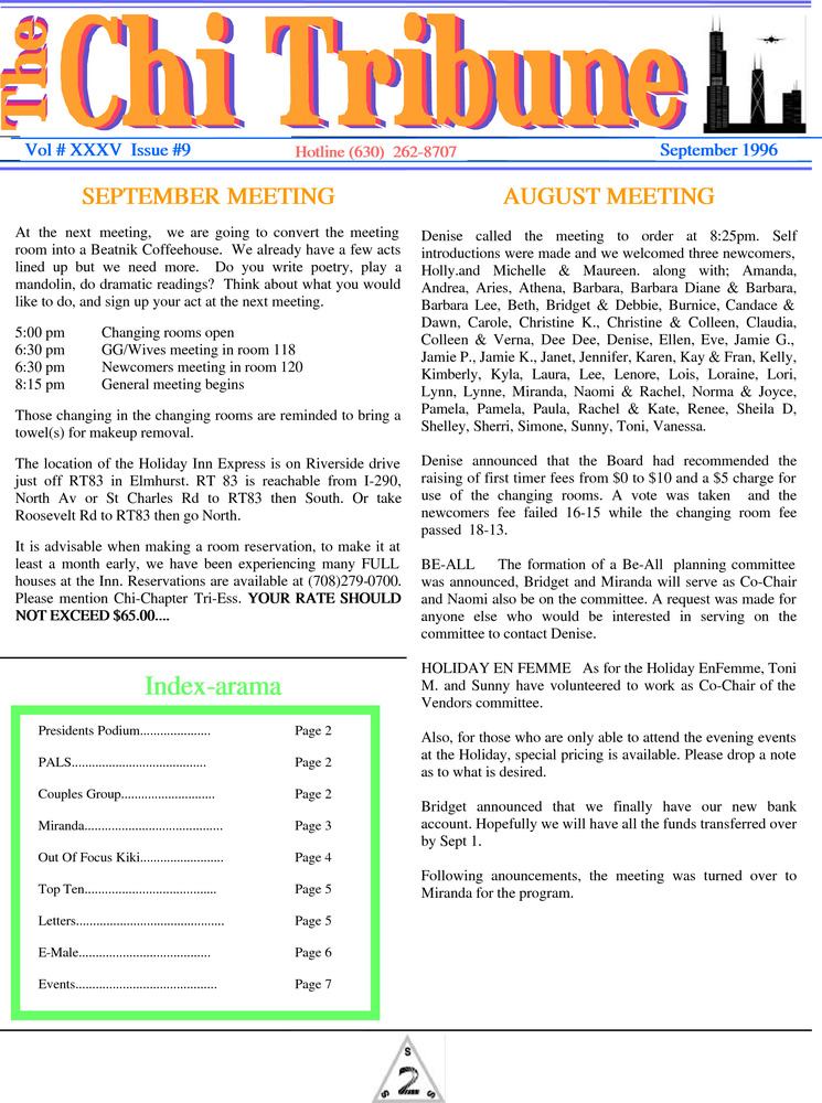 Download the full-sized PDF of The Chi Tribune Vol. 35 Iss. 09 (September, 1996)