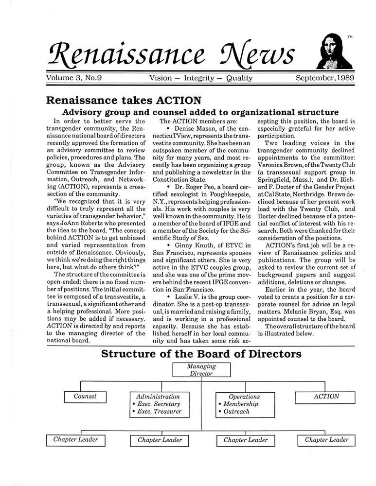 Download the full-sized PDF of Renaissance News, Vol. 3 No. 9 (September 1989)