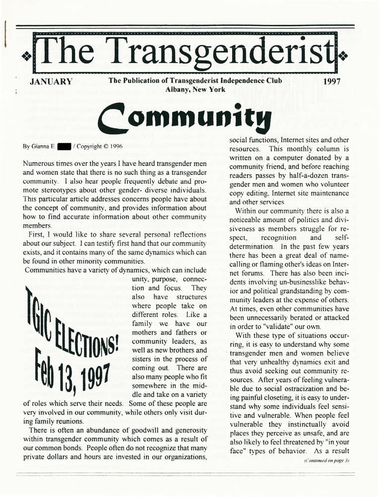 Download the full-sized PDF of The Transgenderist (January, 1997)