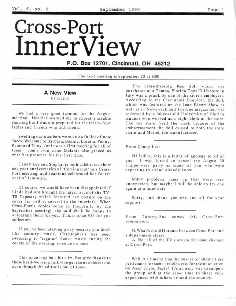 Download the full-sized PDF of Cross-Port InnerView, Vol. 6 No. 9 (September, 1990)