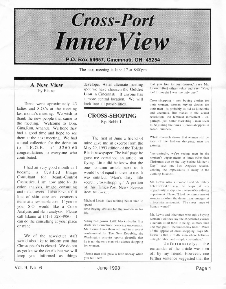 Download the full-sized PDF of Cross-Port InnerView, Vol. 9 No. 6 (June, 1993)