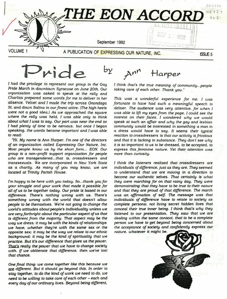 Download the full-sized PDF of The EON Accord Vol. 1, Issue 5 (September, 1992)