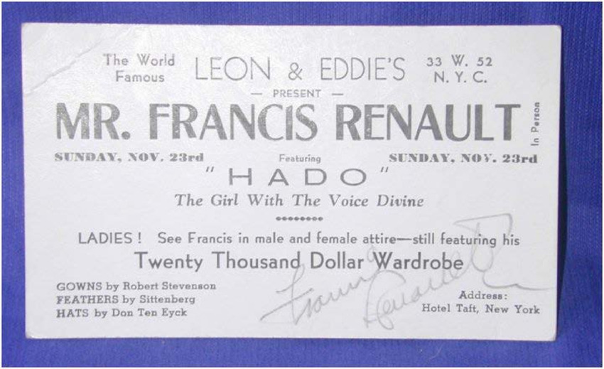 Download the full-sized PDF of The World Famous Leon & Eddie’s Present Mr. Francis Renault