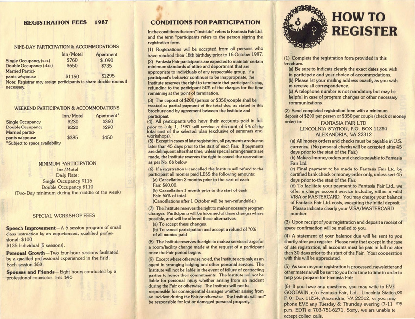 Download the full-sized PDF of Fantasia Fair Brochure 1987