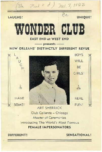 Download the full-sized image of Wonder Club Presents New Orleans' Distinctly Different Revue: Boys will be Girls!
