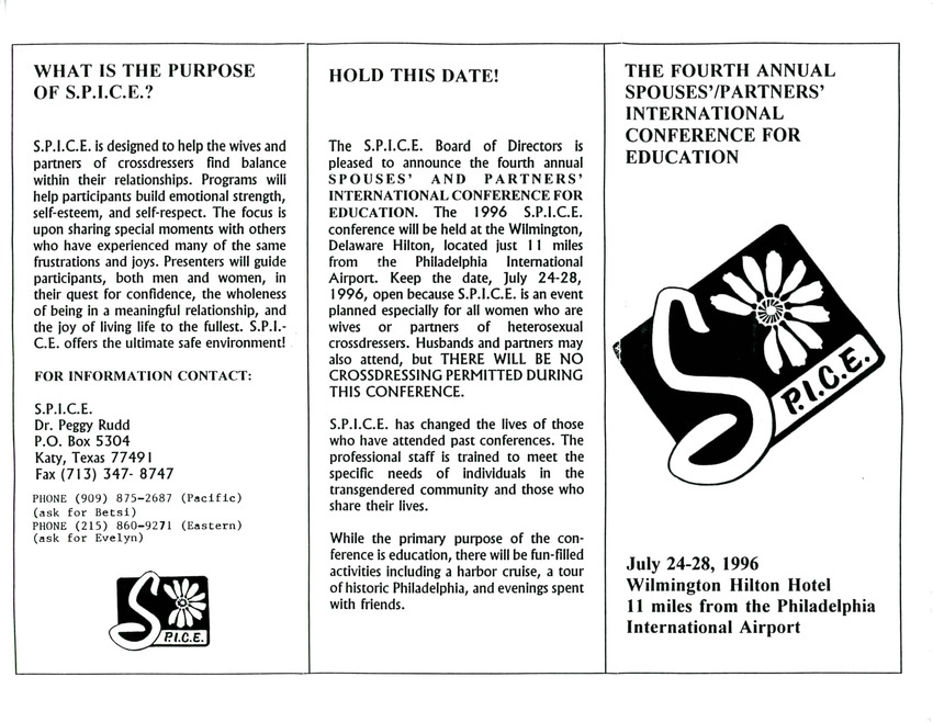 Download the full-sized PDF of S.P.I.C.E. The Fourth Annual Spouses'/Partners' International Conference for Education (July 24-28, 1996)