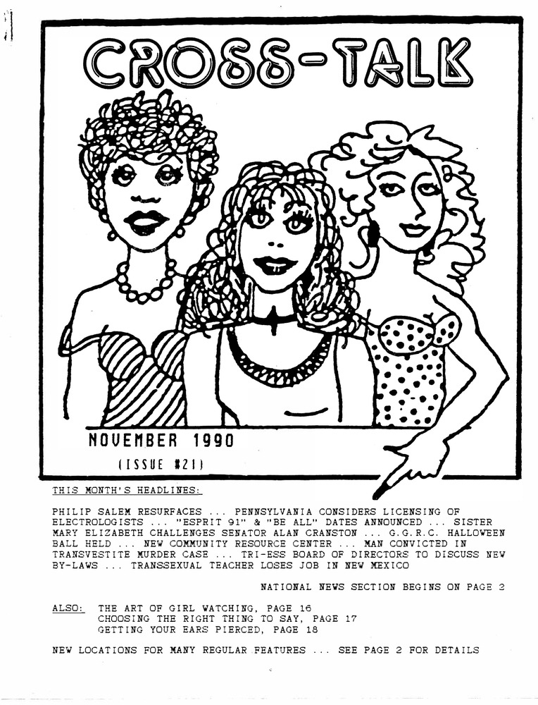 Download the full-sized PDF of Cross-Talk: The Transgender Community News & Information Monthly, No. 21 (November, 1990)