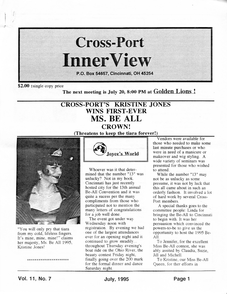 Download the full-sized PDF of Cross-Port InnerView, Vol. 11 No. 7 (July, 1995)