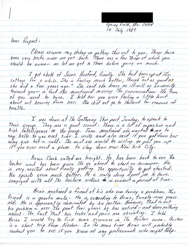 Download the full-sized PDF of Letter from Stephen E. Parent to Rupert Raj (July 14, 1987)
