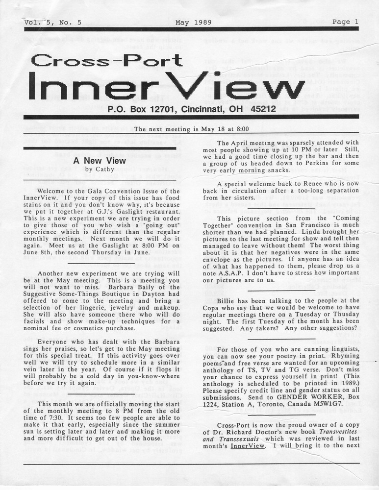 Download the full-sized PDF of Cross-Port InnerView, Vol. 5 No. 5 (May, 1989)