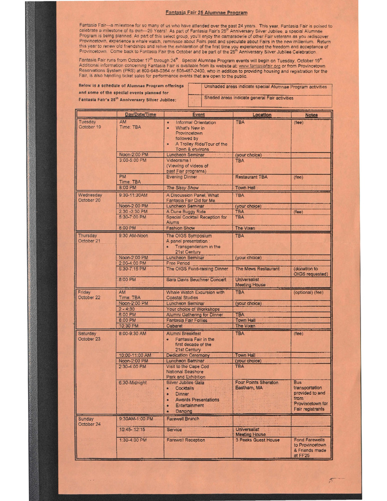 Download the full-sized PDF of Fantasia Fair 25 Alumnae Program (1999)