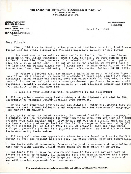 Download the full-sized image of Letter from Angelo (Tony) Tornabene (March 14, 1978)