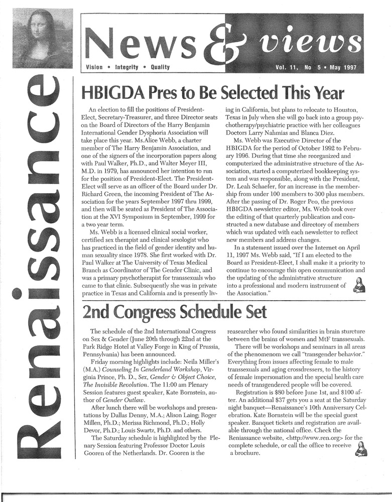Download the full-sized PDF of Renaissance News & Views Vol. 11, No. 5 (May, 1997)