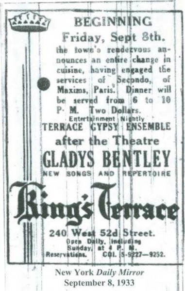 Download the full-sized image of Gladys Bentley at the King's Terrace 