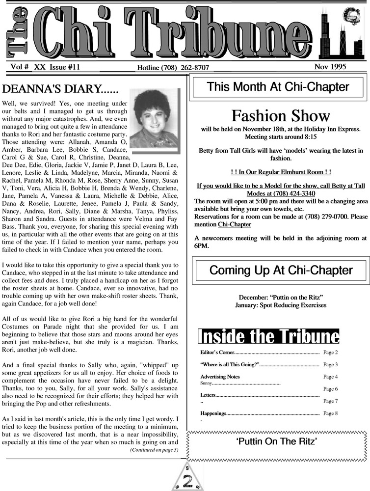 Download the full-sized PDF of The Chi Tribune Vol. 20 Iss. 11 (November, 1995)