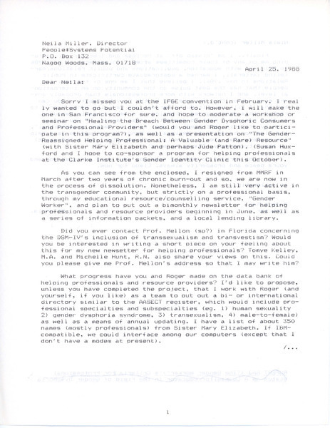 Download the full-sized image of Letter from Rupert Raj to Neila Miller (April 25, 1988)