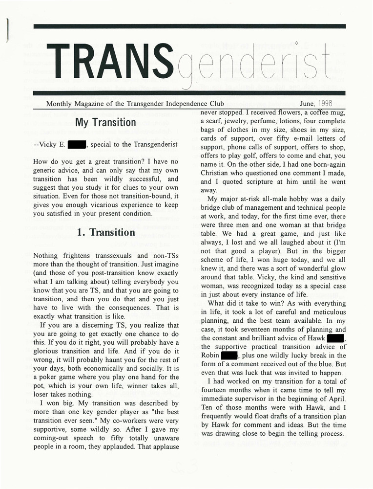 Download the full-sized PDF of The Transgenderist (June, 1998)