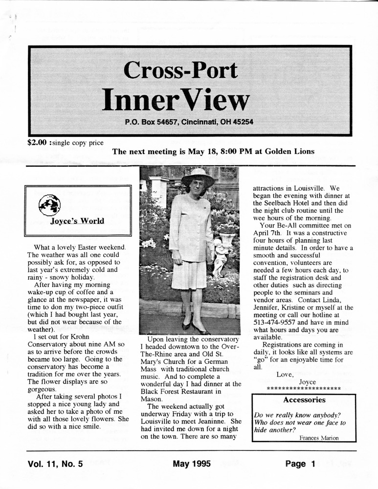 Download the full-sized PDF of Cross-Port InnerView, Vol. 11 No. 5 (May, 1995)