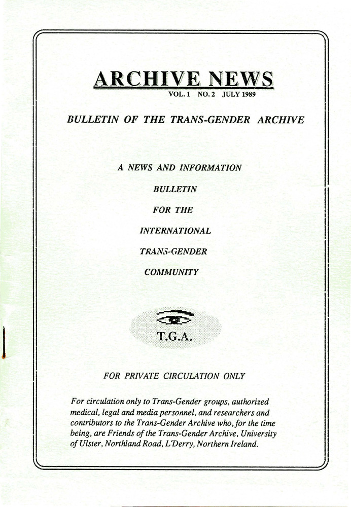 Download the full-sized PDF of Archive News, Vol. 1 No. 2 (July, 1989)