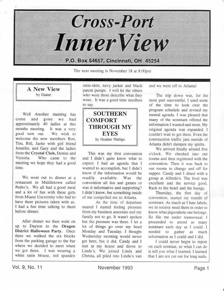 Download the full-sized PDF of Cross-Port InnerView, Vol. 9 No. 11 (November, 1993)