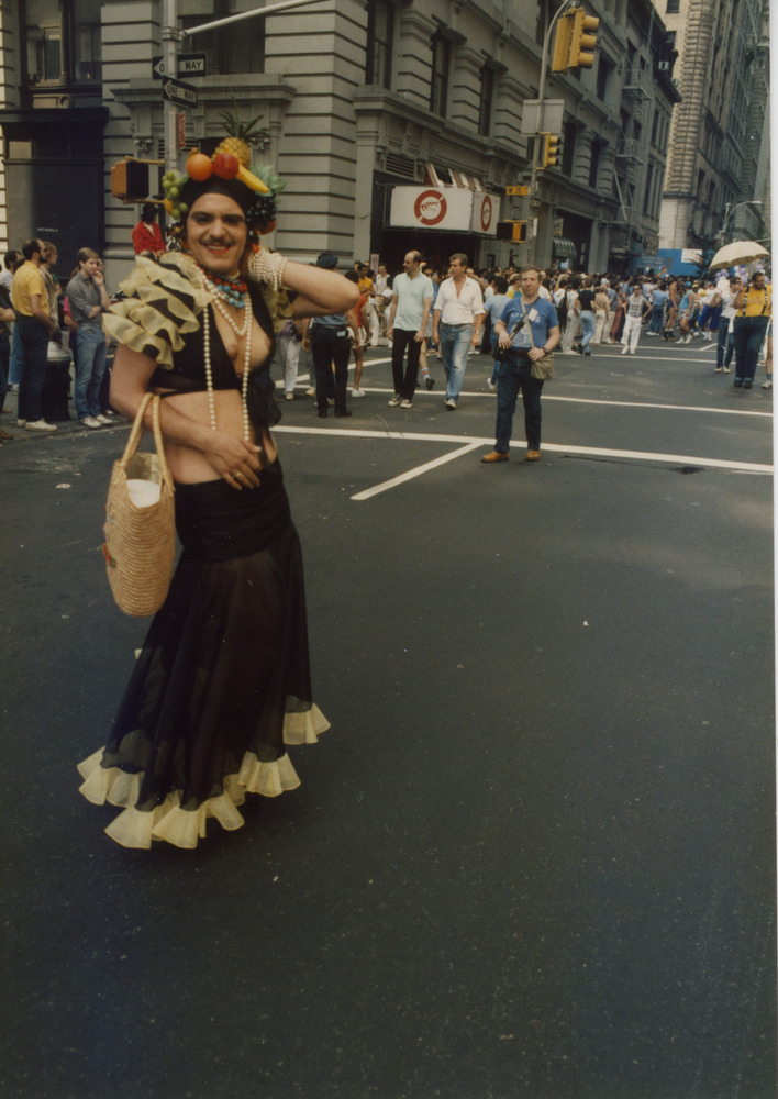 Download the full-sized image of Person at New York City Pride March, Wearing Flamenco Dress