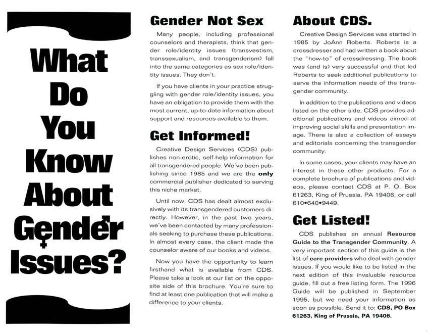 Download the full-sized PDF of What Do You Know About Gender Issues?